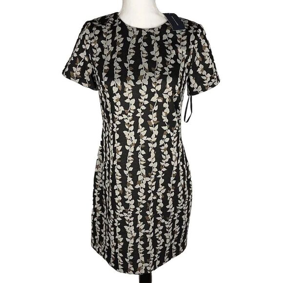 Tommy Hilfiger Dress Size‎ 6 Sheath Floral Leaf Pattern Short Sleeve - Picture 1 of 9